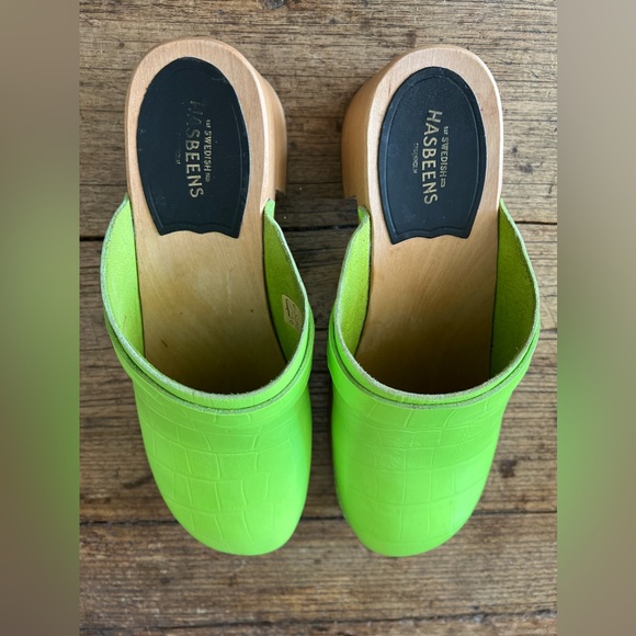 SWEDISH HASBEENS Dagny Apple Green Clogs Mules Size 40 sold out! - Picture 4 of 9